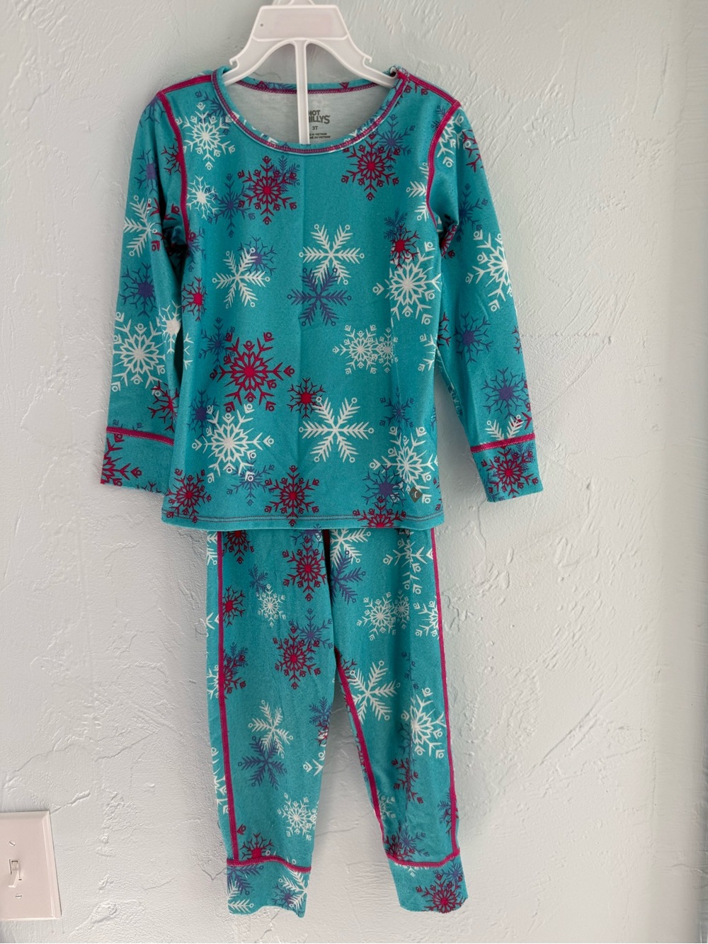 Girls' Toddler Teal Snowflake Mid Weight Body Fit Base Layer Set